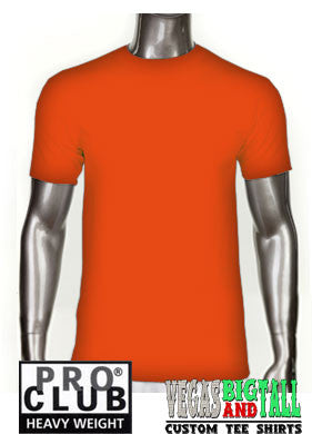 PRO CLUB Short Sleeve  HEAVYWEIGHT Premium T Shirt Orange