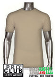 PRO CLUB Short Sleeve  HEAVYWEIGHT Premium T Shirt Khaki 