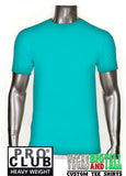 PRO CLUB  Comfort Short Sleeve Premium T Shirt Turquoise